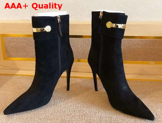 Gucci High Heel Ankle Boot with Horsebit Black Suede Leather Replica