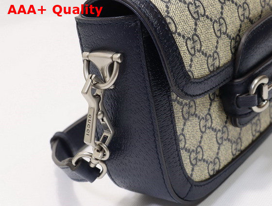 Gucci Horsebit 1955 GG Mini Bag in Beige and Blue GG Supreme Canvas 658574 Replica