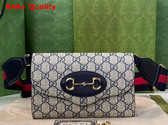 Gucci Horsebit 1955 Mini Bag in Beige and Blue GG Supreme Canvas 724713 Replica