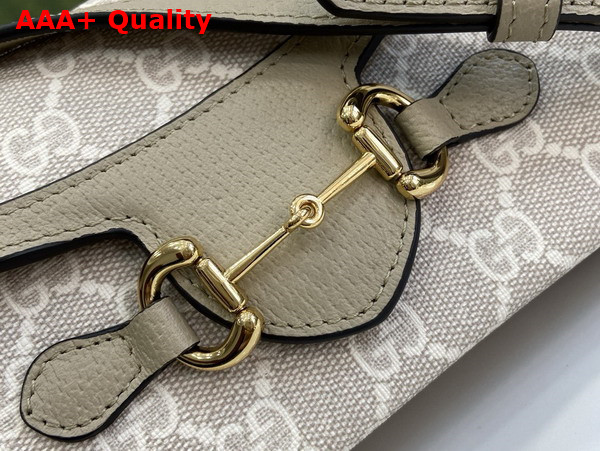 Gucci Horsebit 1955 Mini Bag in Beige and White GG Supreme Canvas 699296 Replica