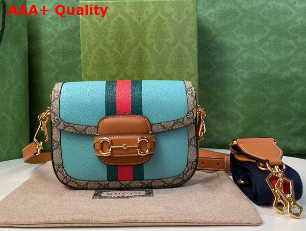 Gucci Horsebit 1955 Mini Bag in Blue Leather 658574 Replica