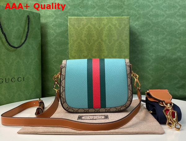 Gucci Horsebit 1955 Mini Bag in Blue Leather 658574 Replica