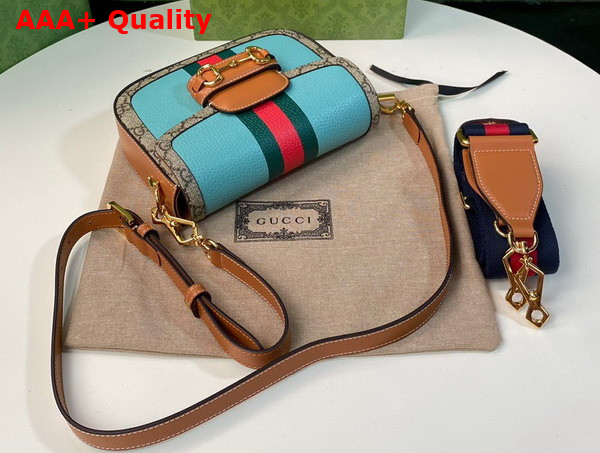 Gucci Horsebit 1955 Mini Bag in Blue Leather 658574 Replica