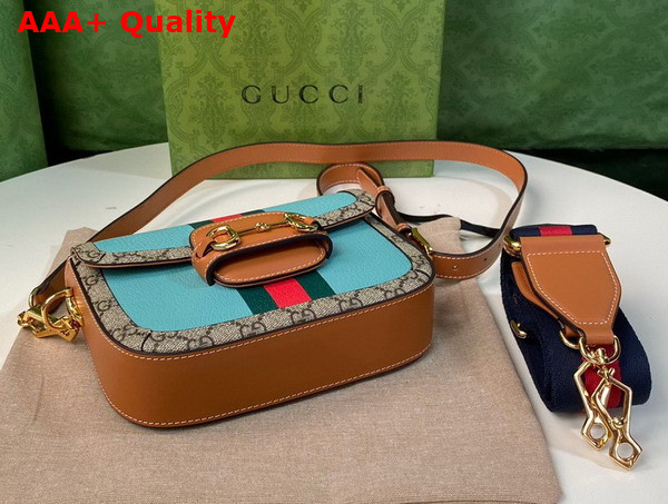 Gucci Horsebit 1955 Mini Bag in Blue Leather 658574 Replica