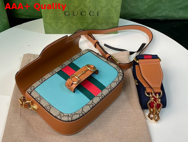 Gucci Horsebit 1955 Mini Bag in Blue Leather 658574 Replica