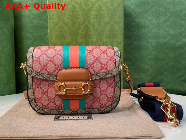 Gucci Horsebit 1955 Mini Bag in Red GG Supreme Canvas Replica