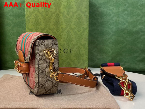 Gucci Horsebit 1955 Mini Bag in Red GG Supreme Canvas Replica