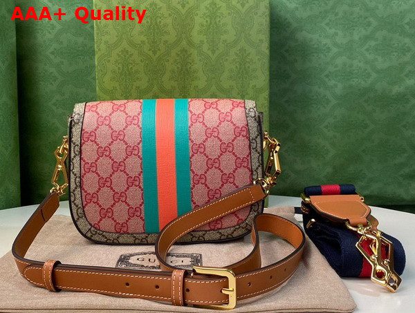 Gucci Horsebit 1955 Mini Bag in Red GG Supreme Canvas Replica