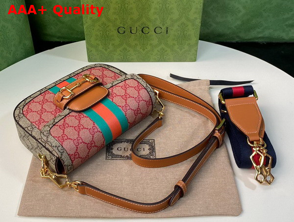 Gucci Horsebit 1955 Mini Bag in Red GG Supreme Canvas Replica