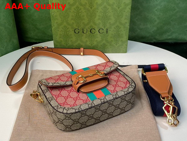 Gucci Horsebit 1955 Mini Bag in Red GG Supreme Canvas Replica