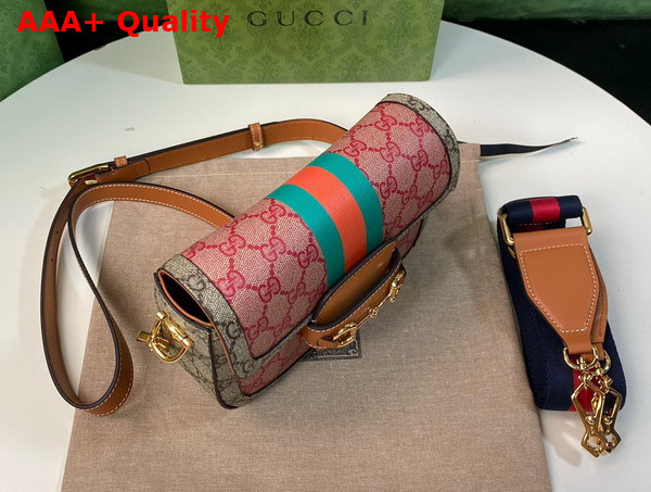 Gucci Horsebit 1955 Mini Bag in Red GG Supreme Canvas Replica