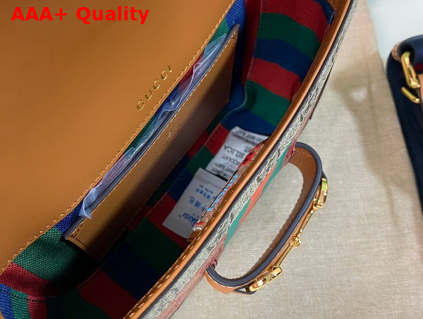 Gucci Horsebit 1955 Mini Bag in Red GG Supreme Canvas Replica