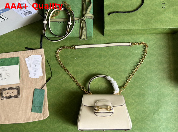 Gucci Horsebit 1955 Mini Bag in White Leather 703848 Replica