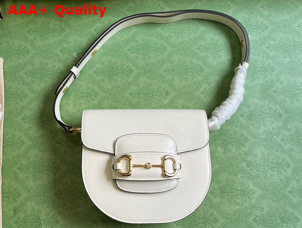 Gucci Horsebit 1955 Mini Rounded Bag in White Leather 760191 Replica