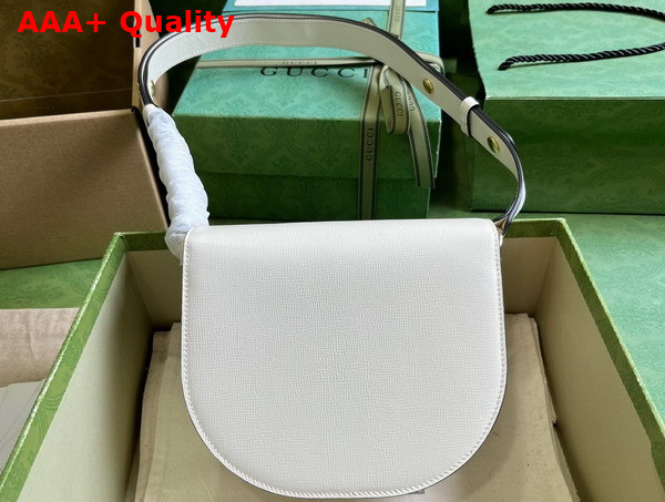 Gucci Horsebit 1955 Mini Rounded Bag in White Leather 760191 Replica