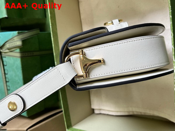 Gucci Horsebit 1955 Mini Rounded Bag in White Leather 760191 Replica