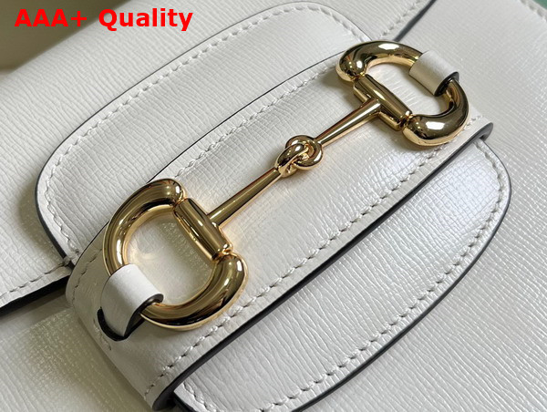 Gucci Horsebit 1955 Mini Rounded Bag in White Leather 760191 Replica