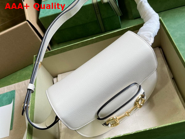 Gucci Horsebit 1955 Mini Rounded Bag in White Leather 760191 Replica