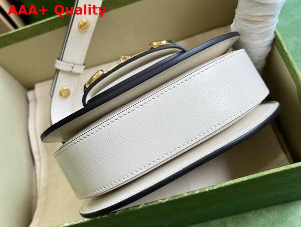 Gucci Horsebit 1955 Mini Rounded Bag in White Leather 760191 Replica