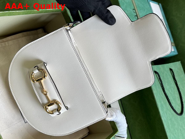 Gucci Horsebit 1955 Mini Rounded Bag in White Leather 760191 Replica