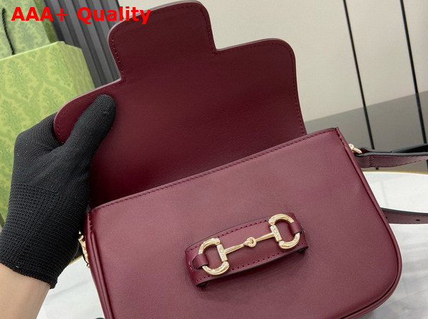 Gucci Horsebit 1955 Mini Shoulder Bag in Gucci Rosso Ancora Red Soft Leather 815205 Replica