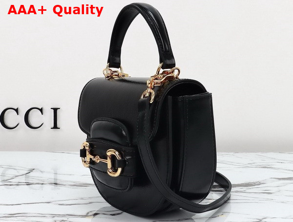 Gucci Horsebit 1955 Mini Top Handle Bag in Black Leather 781387 Replica