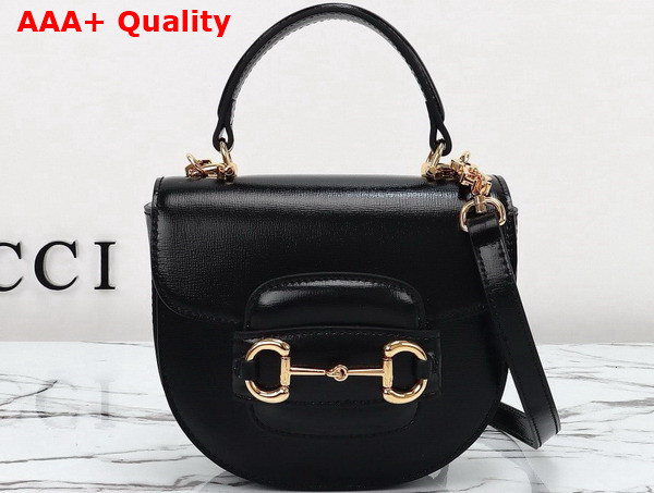 Gucci Horsebit 1955 Mini Top Handle Bag in Black Leather 781387 Replica