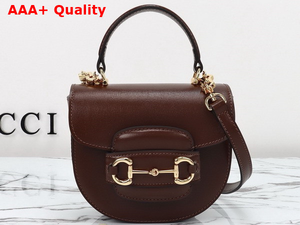 Gucci Horsebit 1955 Mini Top Handle Bag in Brown Leather 781387 Replica