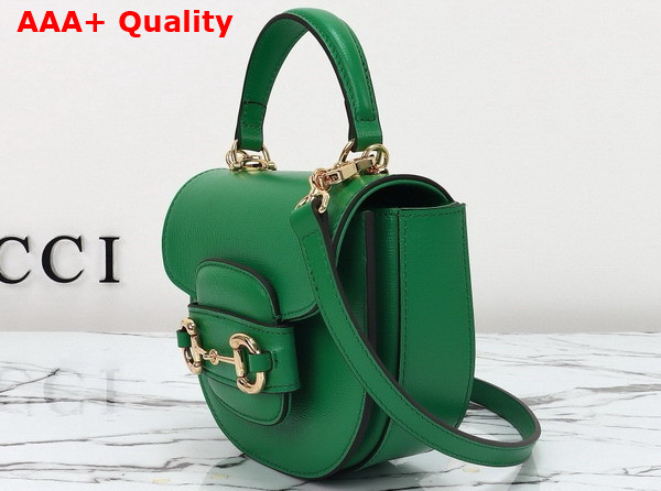 Gucci Horsebit 1955 Mini Top Handle Bag in Green Leather 781387 Replica