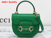 Gucci Horsebit 1955 Mini Top Handle Bag in Green Leather 781387 Replica