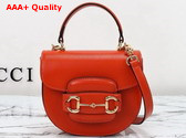 Gucci Horsebit 1955 Mini Top Handle Bag in Orange Leather 781387 Replica