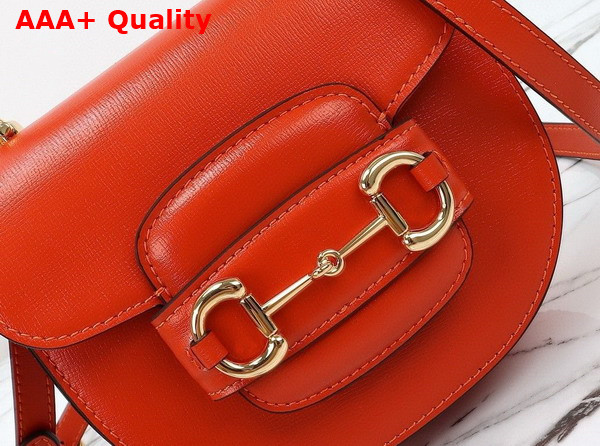 Gucci Horsebit 1955 Mini Top Handle Bag in Orange Leather 781387 Replica