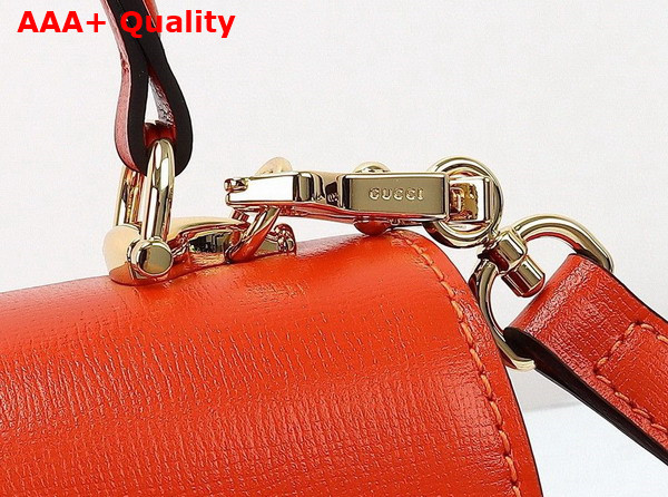 Gucci Horsebit 1955 Mini Top Handle Bag in Orange Leather 781387 Replica