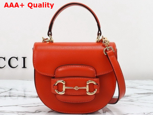 Gucci Horsebit 1955 Mini Top Handle Bag in Orange Leather 781387 Replica