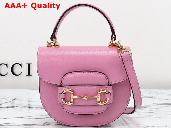 Gucci Horsebit 1955 Mini Top Handle Bag in Pink Leather 781387 Replica