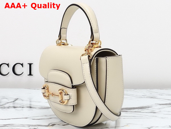 Gucci Horsebit 1955 Mini Top Handle Bag in White Leather 781387 Replica