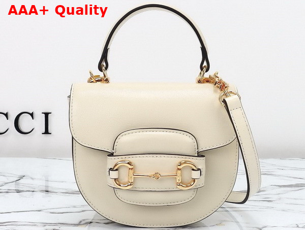 Gucci Horsebit 1955 Mini Top Handle Bag in White Leather 781387 Replica