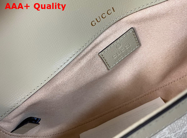 Gucci Horsebit 1955 Shoulder Bag Beige and White GG Supreme Canvas Oatmeal Leather Trim 735178 Replica