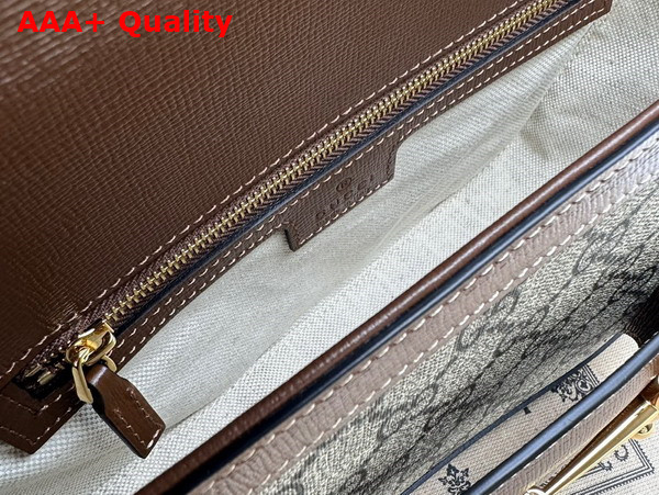 Gucci Horsebit 1955 Shoulder Bag in Beige and Ebony GG Supreme Canvas and Brown Demetra Trim 764155 Replica