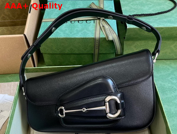 Gucci Horsebit 1955 Shoulder Bag in Black Leather 764155 Replica