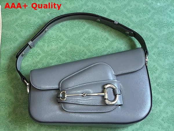 Gucci Horsebit 1955 Shoulder Bag in Grey Leather 764155 Replica