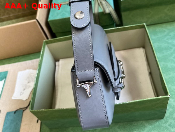 Gucci Horsebit 1955 Shoulder Bag in Grey Leather 764155 Replica