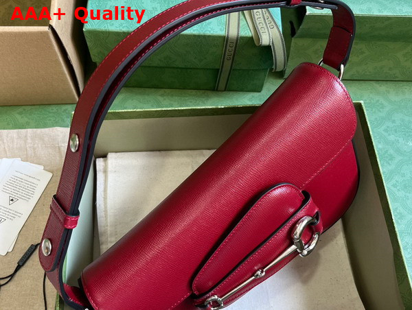 Gucci Horsebit 1955 Shoulder Bag in Red Leather 764155 Replica