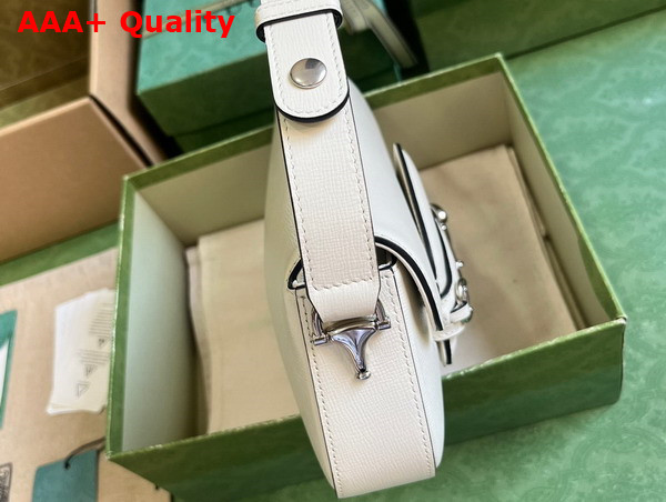 Gucci Horsebit 1955 Shoulder Bag in White Leather 764155 Replica