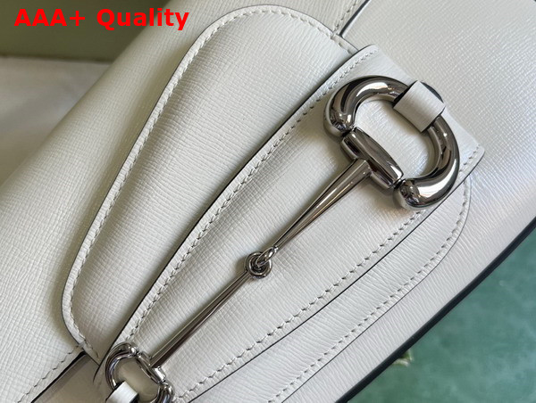 Gucci Horsebit 1955 Shoulder Bag in White Leather 764155 Replica