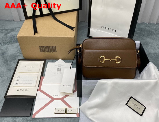 Gucci Horsebit 1955 Small Shoulder Bag Brown Leather 645454 Replica