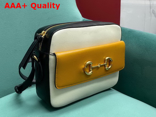 Gucci Horsebit 1955 Small Shoulder Bag Burnt Orange and White grainy Leather 645454 Replica