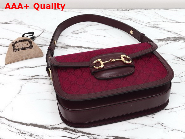 Gucci Horsebit 1955 Small Shoulder Bag Rosso Ancora Red Original GG Canvas 602204 Replica