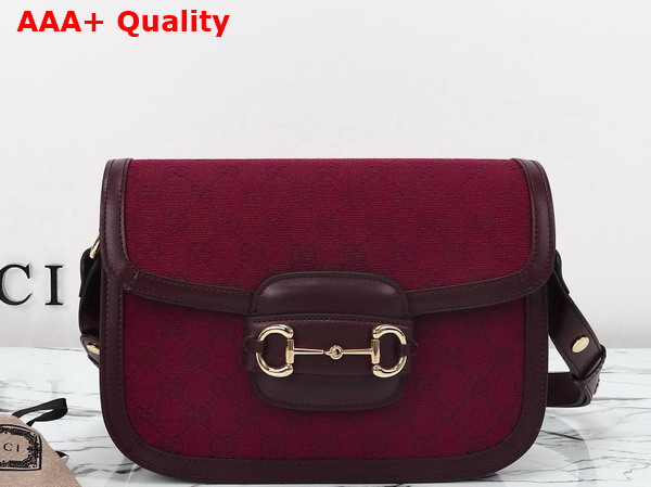 Gucci Horsebit 1955 Small Shoulder Bag Rosso Ancora Red Original GG Canvas 602204 Replica