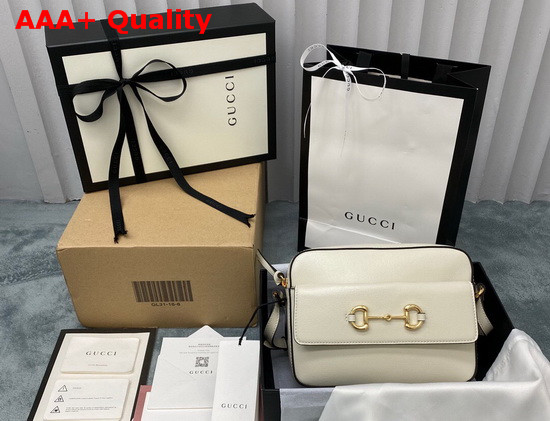 Gucci Horsebit 1955 Small Shoulder Bag White Leather 645454 Replica